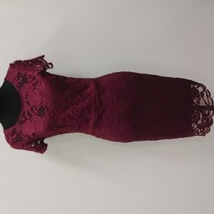 Ambiance Maroon Lace Dress 4425b